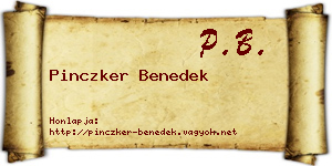 Pinczker Benedek névjegykártya